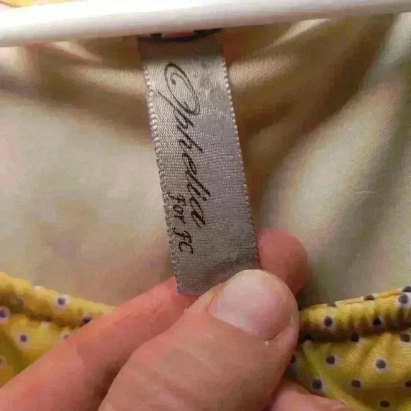 Ophelia For FC sz small dress yellow and grey polka-dot - Picture 3 of 3